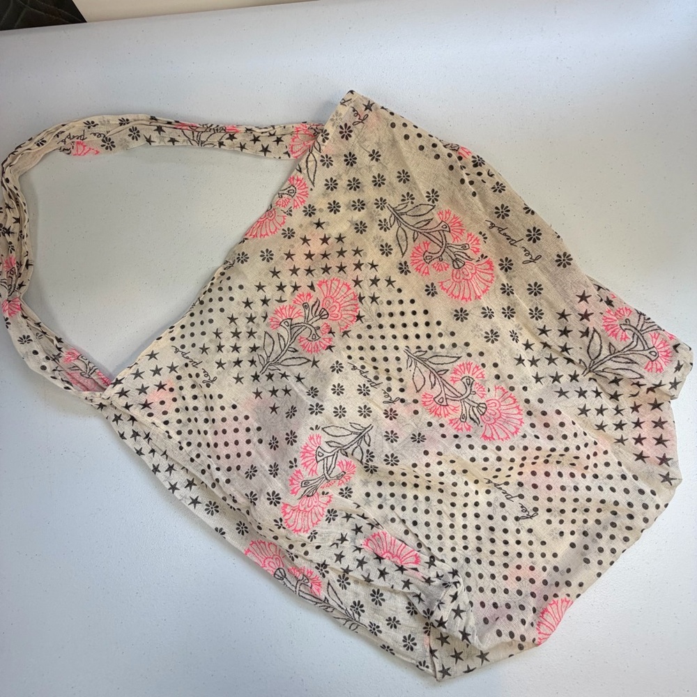 FREE PEOPLE Reusable Tote Crossbody Shoulder Bag Gauze Boho Beach Shopping